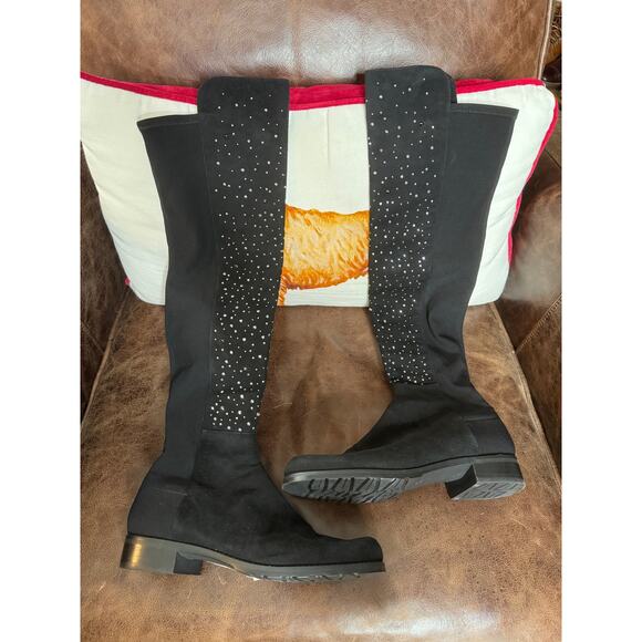 Stuart Weitzman 5050 Suede Embellished Studded Over The Knee Tall Boots size 7.5 - Picture 2 of 9